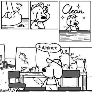 Panera Pete, a comic of a dog working at Panera Bread, referencing Bear's previous employer and their experiences.
